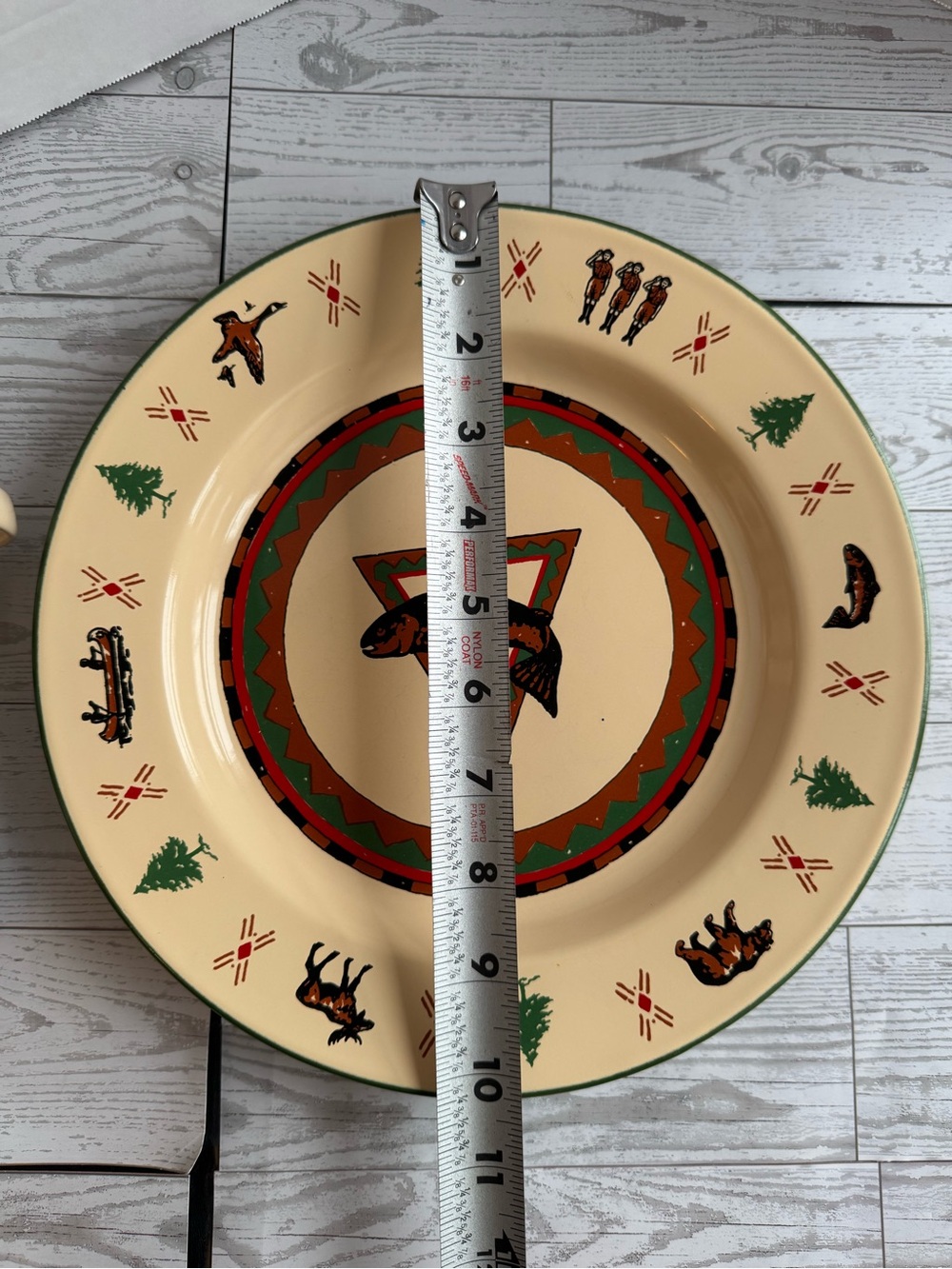 Enamelware Woodland Moose and Bass Dinnerware Collection with Red Accents Set - Picture 7 of 9